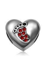 stunning minuscule feet love hot pink birthstone charm for babies